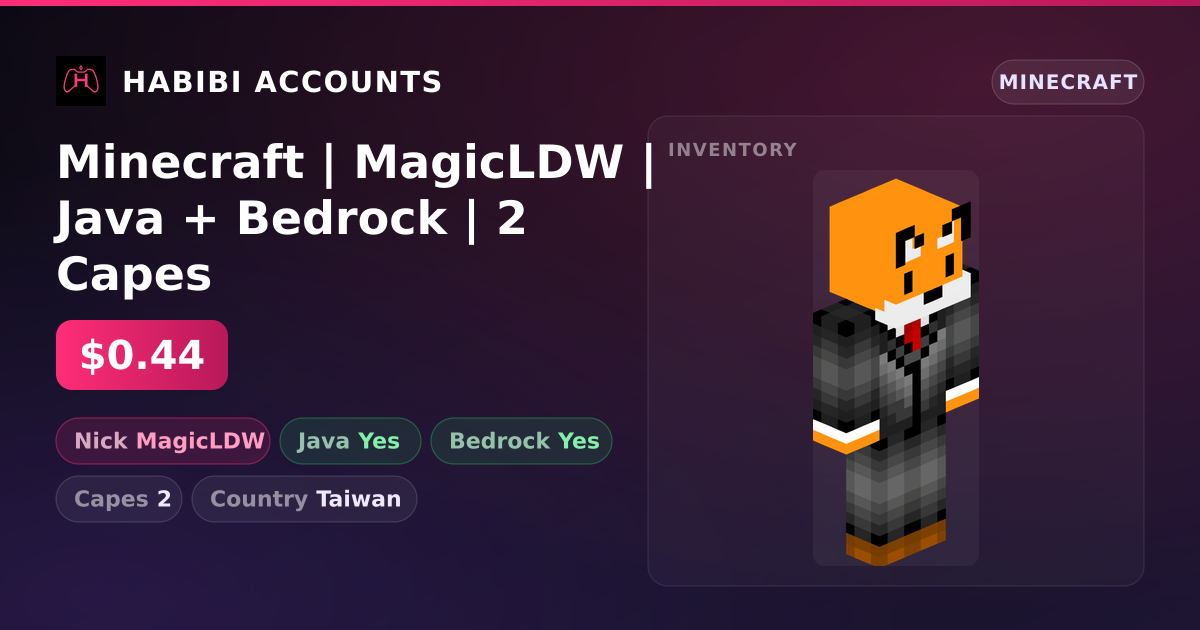 Minecraft | MagicLDW | Java + Bedrock | 2 Capes — HabibiAccounts