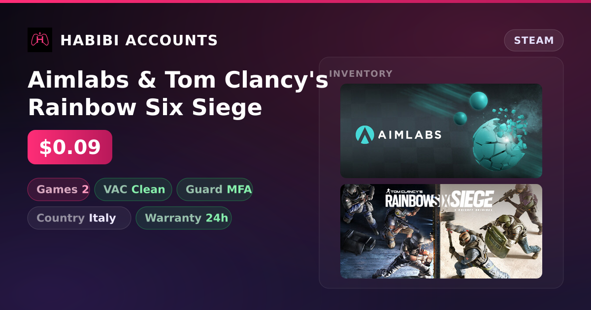 Aimlabs & Tom Clancy's Rainbow Six Siege — HabibiAccounts