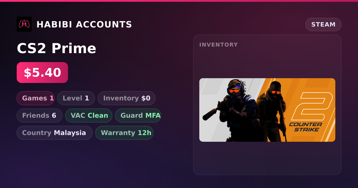 CS2 Prime — HabibiAccounts