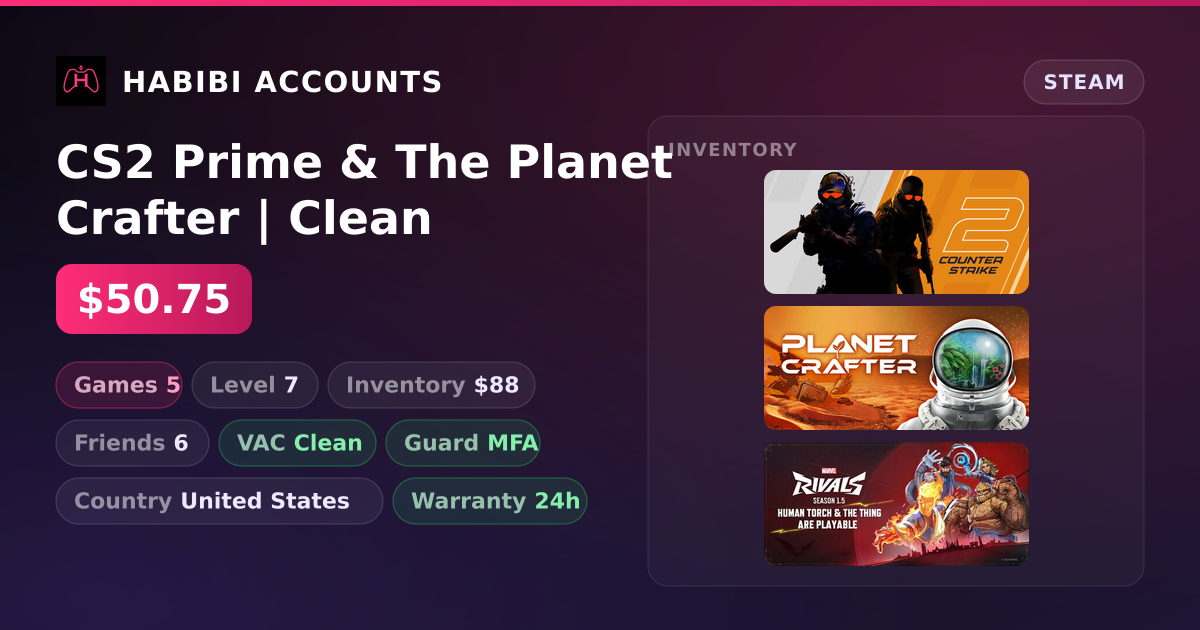 CS2 Prime & The Planet Crafter | Clean