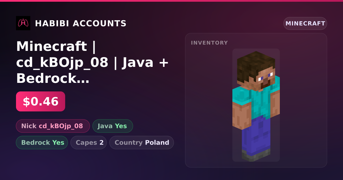 Minecraft | cd_kBOjp_08 | Java + Bedrock | 2 Capes — HabibiAccounts