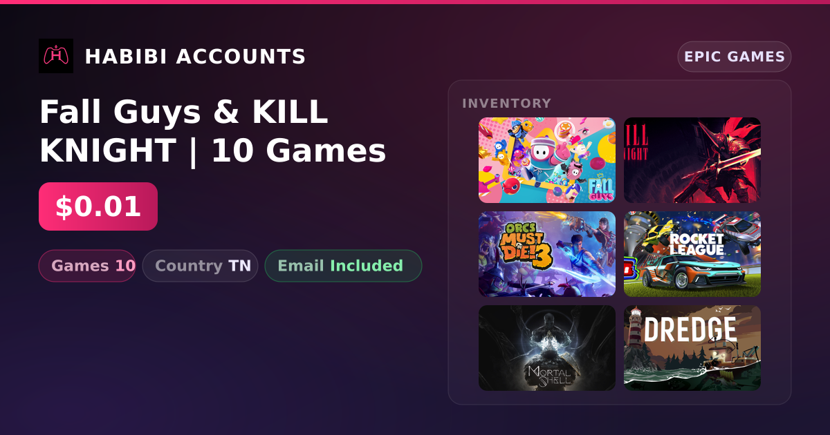 Fall Guys & KILL KNIGHT | 10 Games — HabibiAccounts