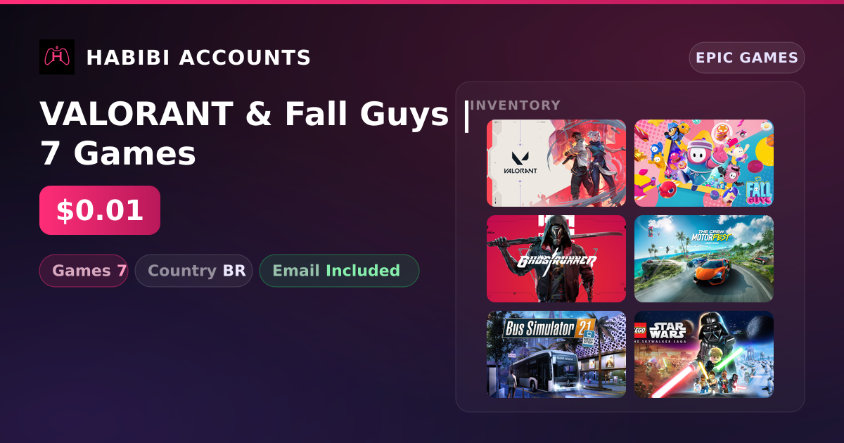 VALORANT & Fall Guys | 7 Games — HabibiAccounts