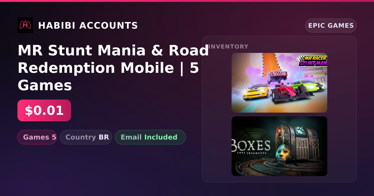 MR Stunt Mania & Road Redemption Mobile | 5 Games — HabibiAccounts