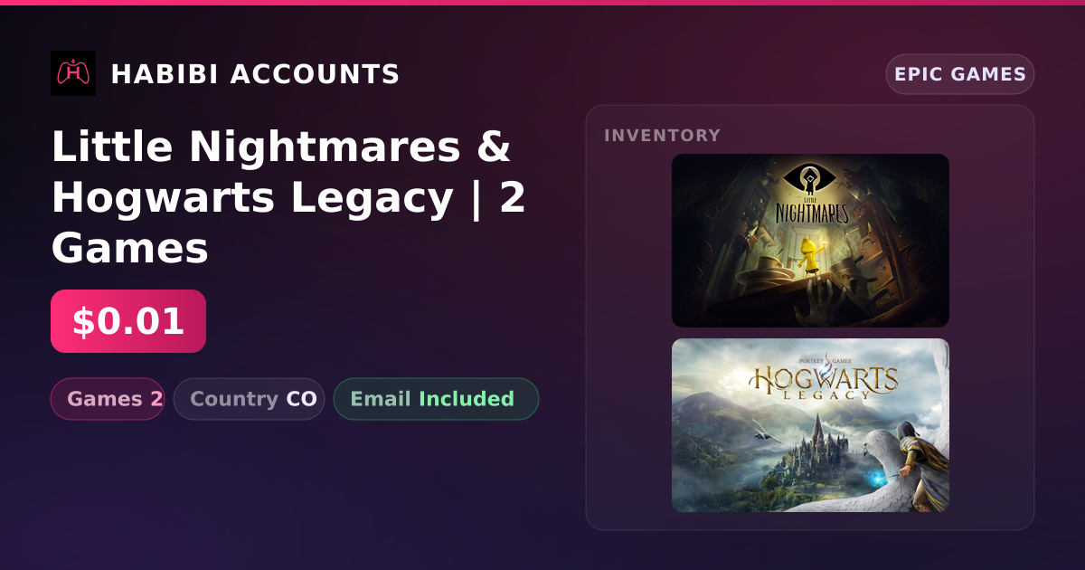 Little Nightmares & Hogwarts Legacy | 2 Games — HabibiAccounts