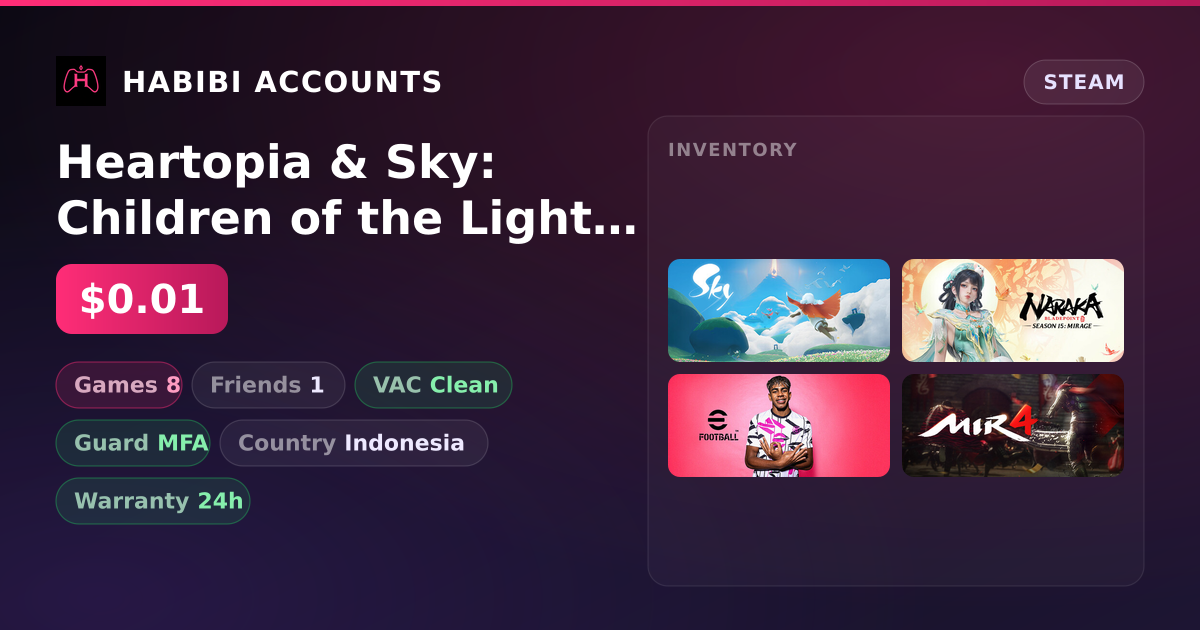 Heartopia & Sky: Children of the Light | Clean — HabibiAccounts