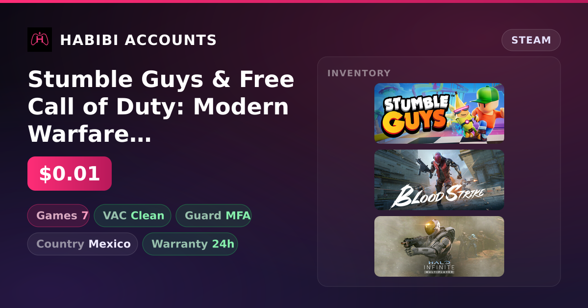 Stumble Guys & Free Call of Duty: Modern Warfare III | Clean — HabibiAccounts