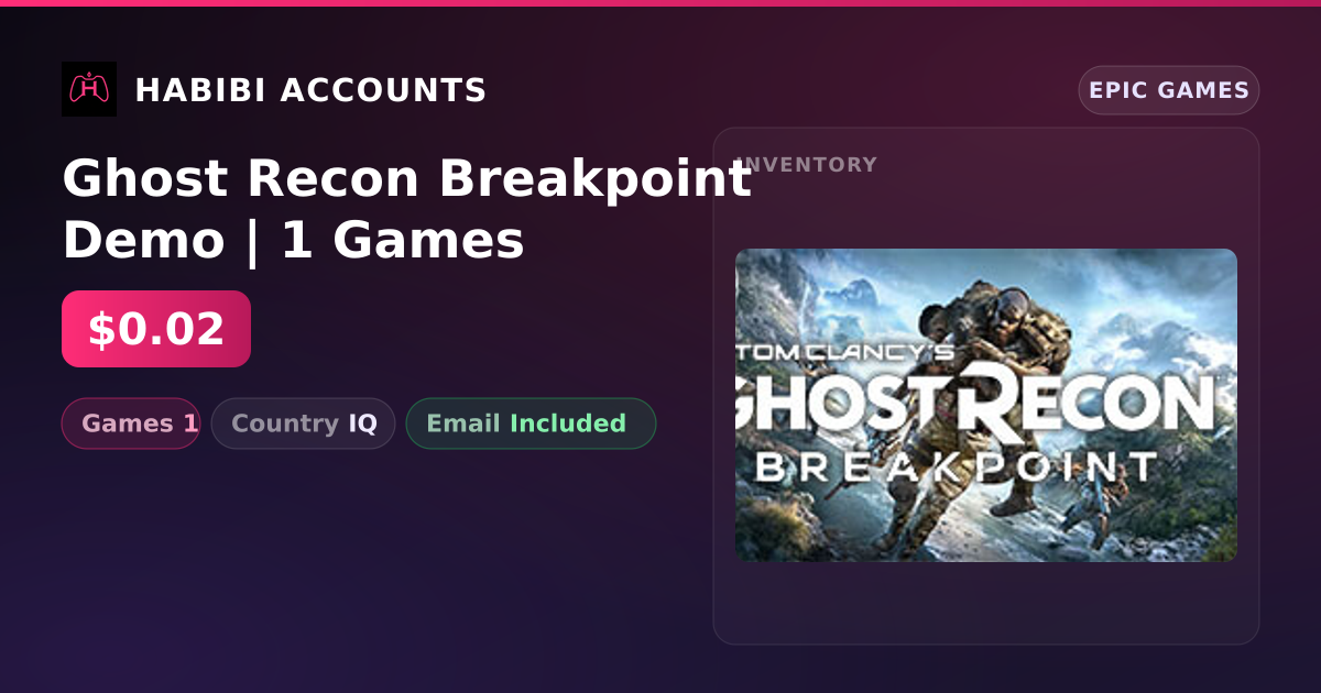 Ghost Recon Breakpoint Demo | 1 Games — HabibiAccounts