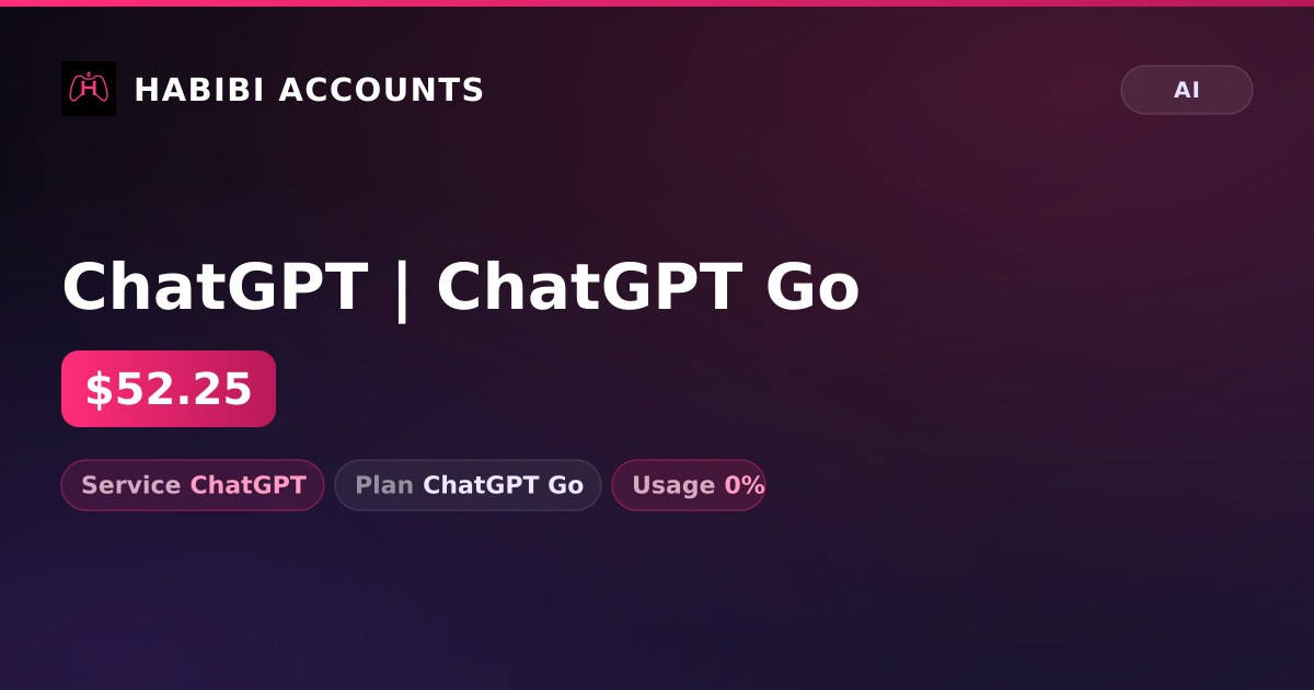 ChatGPT | ChatGPT Go — HabibiAccounts