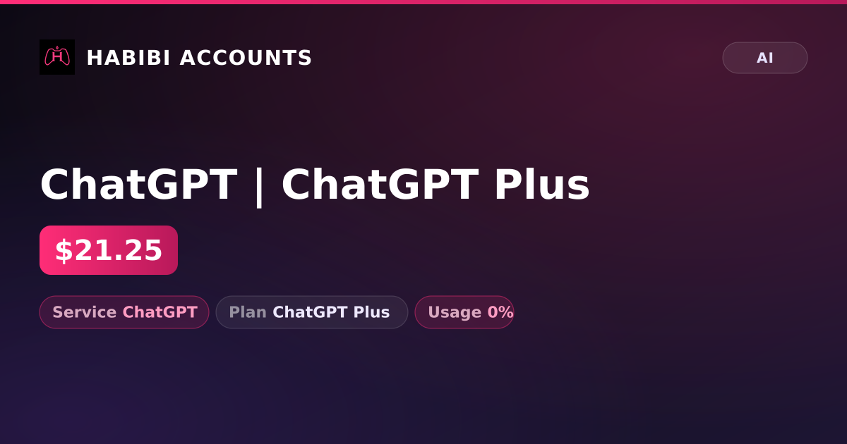 ChatGPT | ChatGPT Plus — HabibiAccounts