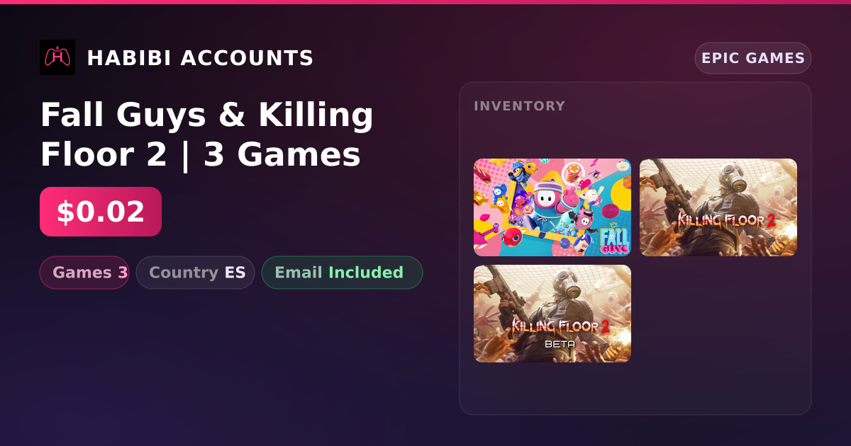 Fall Guys & Killing Floor 2 | 3 Games — HabibiAccounts