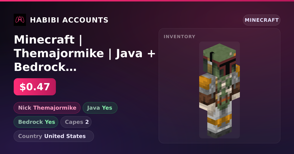 Minecraft | Themajormike | Java + Bedrock | 2 Capes — HabibiAccounts