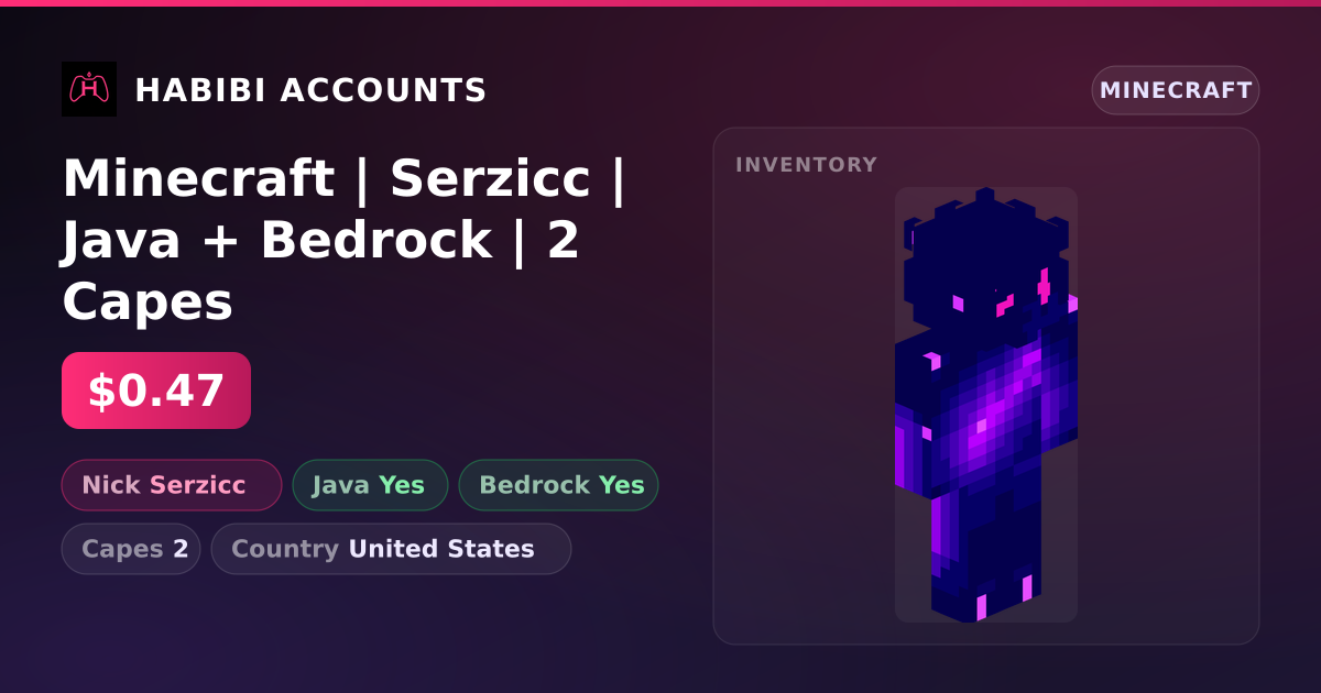 Minecraft | Serzicc | Java + Bedrock | 2 Capes — HabibiAccounts