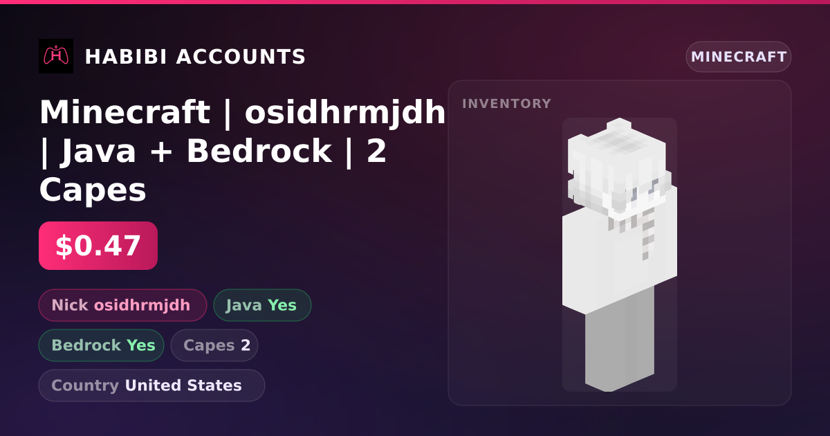 Minecraft | osidhrmjdh | Java + Bedrock | 2 Capes — HabibiAccounts
