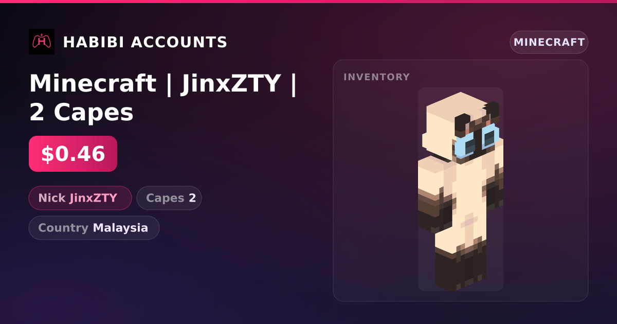 Minecraft | JinxZTY | 2 Capes — HabibiAccounts