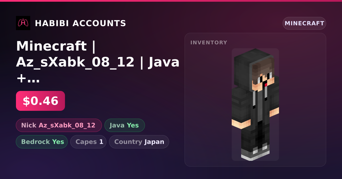 Minecraft | Az_sXabk_08_12 | Java + Bedrock | 1 Capes — HabibiAccounts