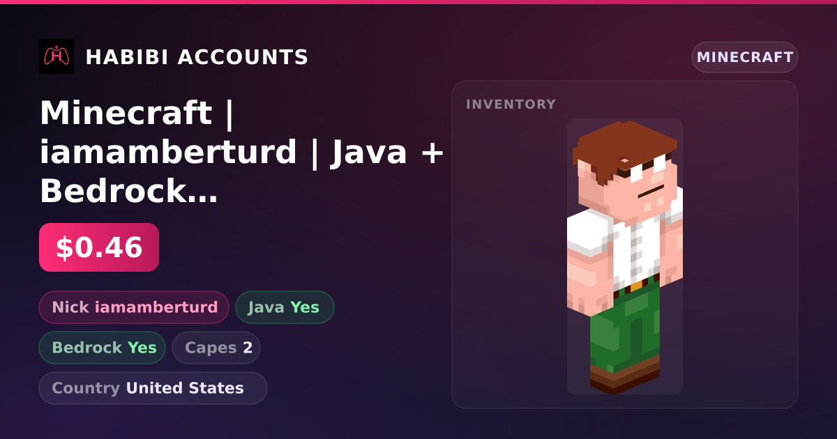 Minecraft | iamamberturd | Java + Bedrock | 2 Capes — HabibiAccounts