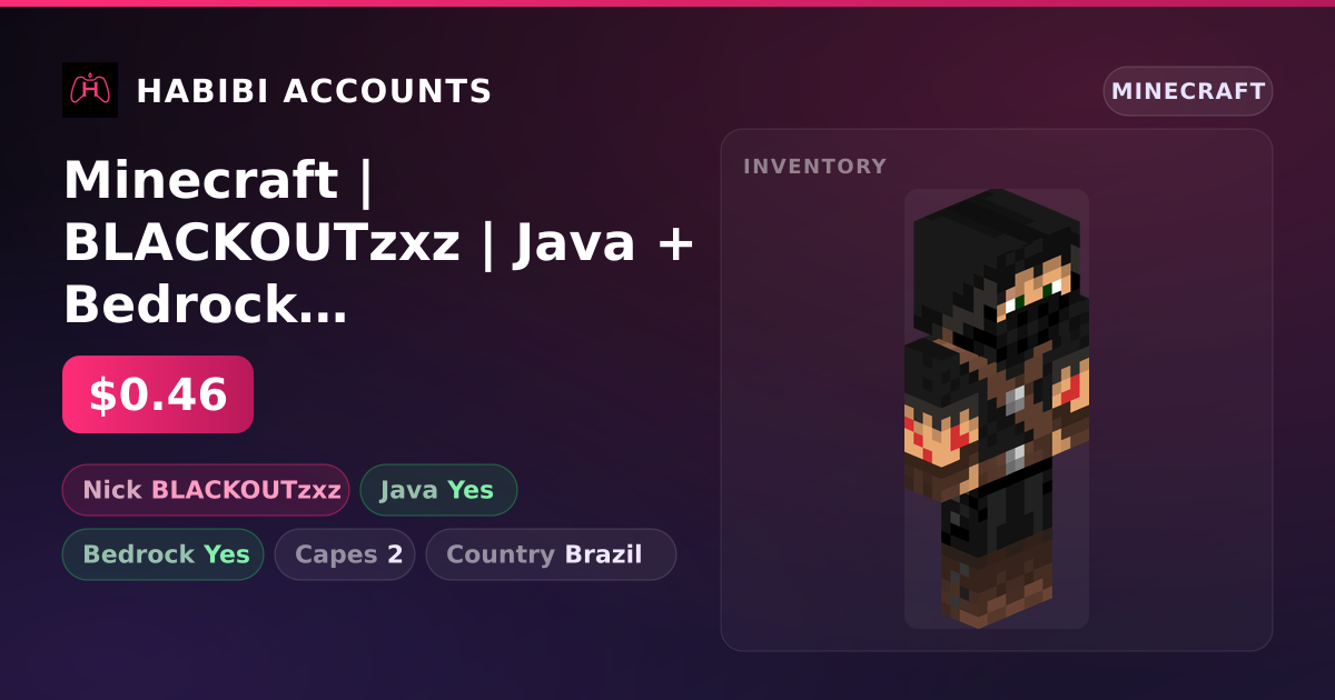 Minecraft | BLACKOUTzxz | Java + Bedrock | 2 Capes — HabibiAccounts