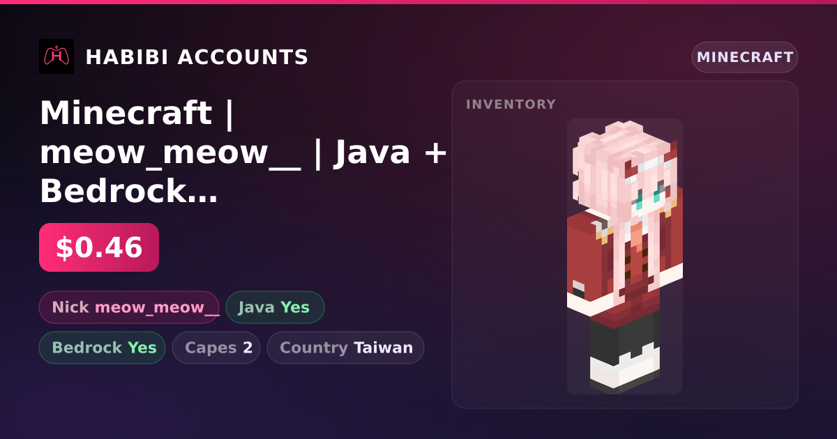 Minecraft | meow_meow__ | Java + Bedrock | 2 Capes — HabibiAccounts