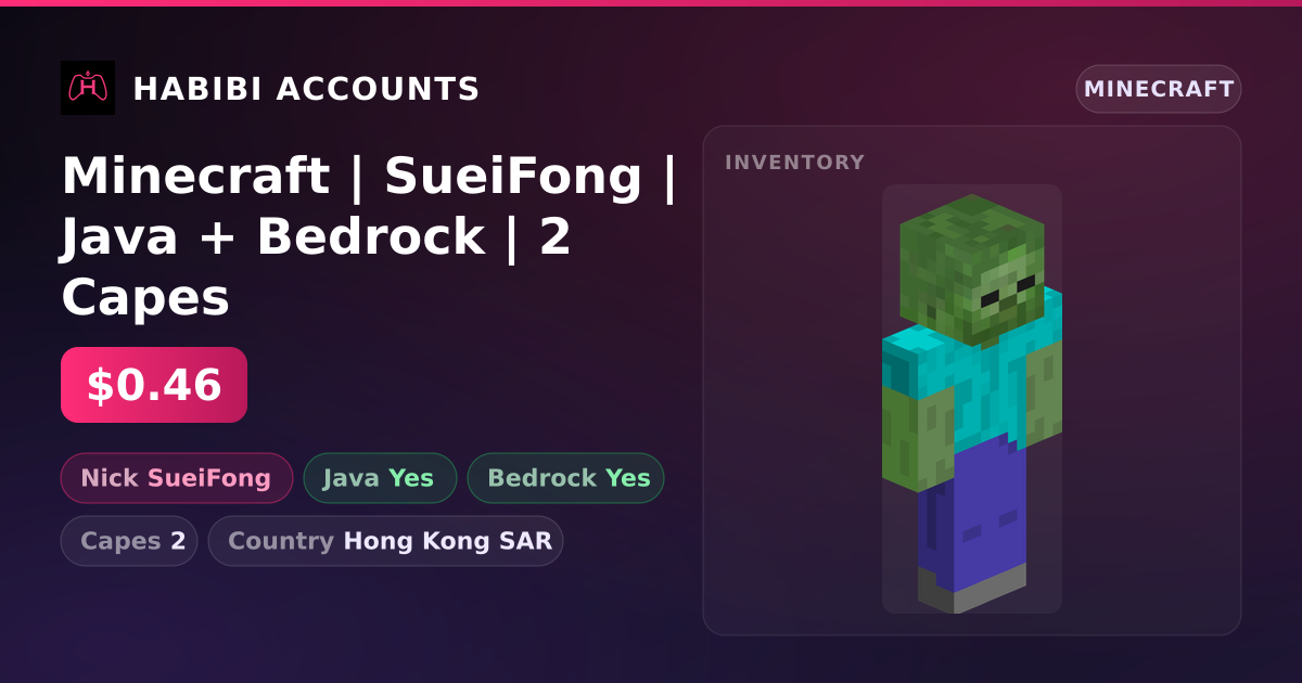 Minecraft | SueiFong | Java + Bedrock | 2 Capes — HabibiAccounts