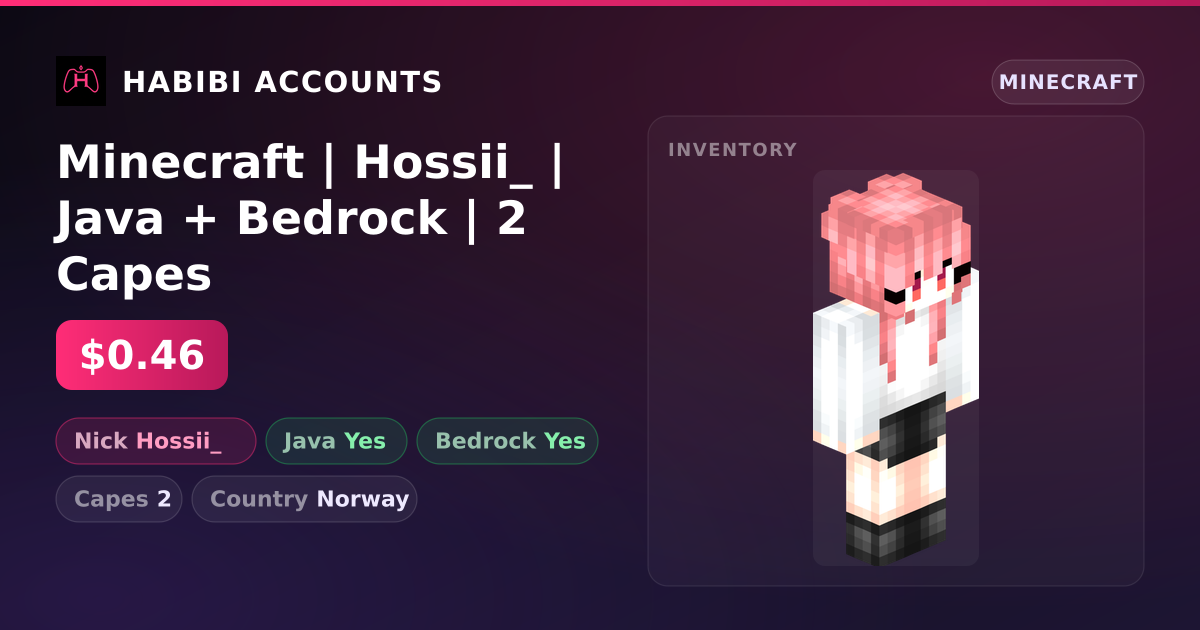 Minecraft | Hossii_ | Java + Bedrock | 2 Capes — HabibiAccounts