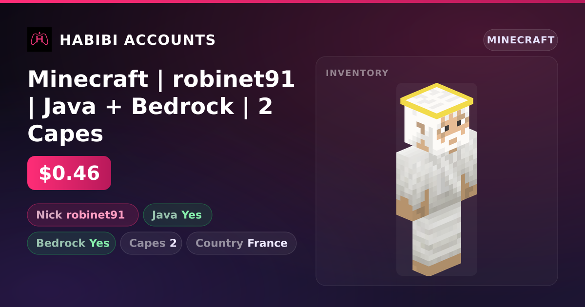 Minecraft | robinet91 | Java + Bedrock | 2 Capes — HabibiAccounts