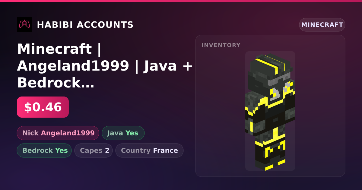 Minecraft | Angeland1999 | Java + Bedrock | 2 Capes — HabibiAccounts