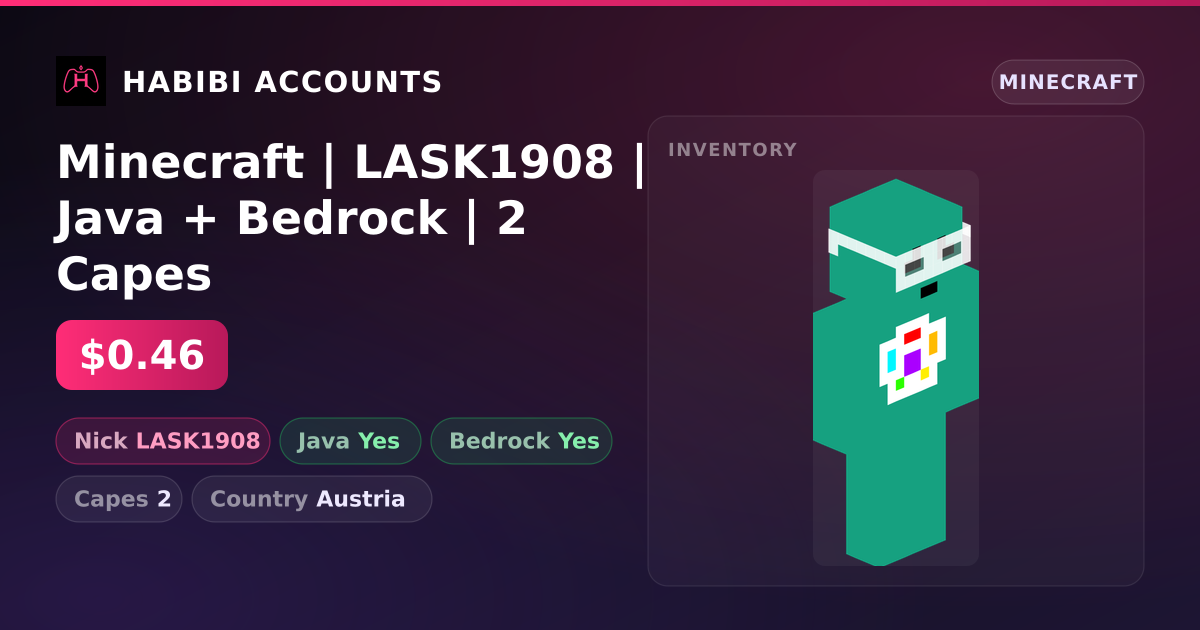 Minecraft | LASK1908 | Java + Bedrock | 2 Capes — HabibiAccounts