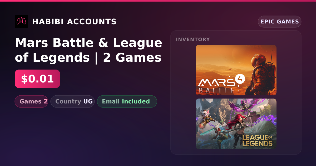 Mars Battle & League of Legends | 2 Games — HabibiAccounts