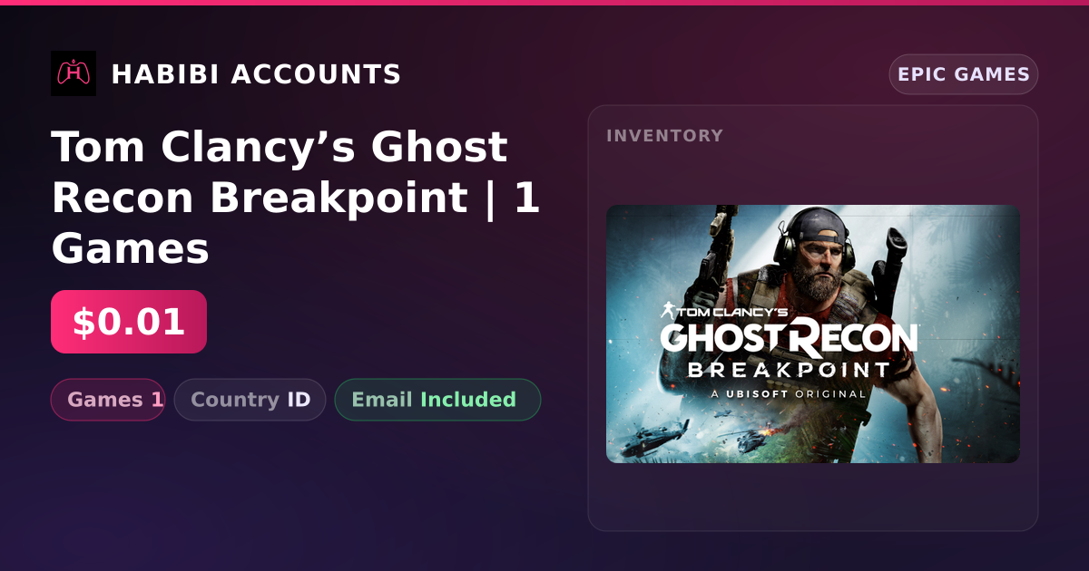 Tom Clancy’s Ghost Recon Breakpoint | 1 Games — HabibiAccounts
