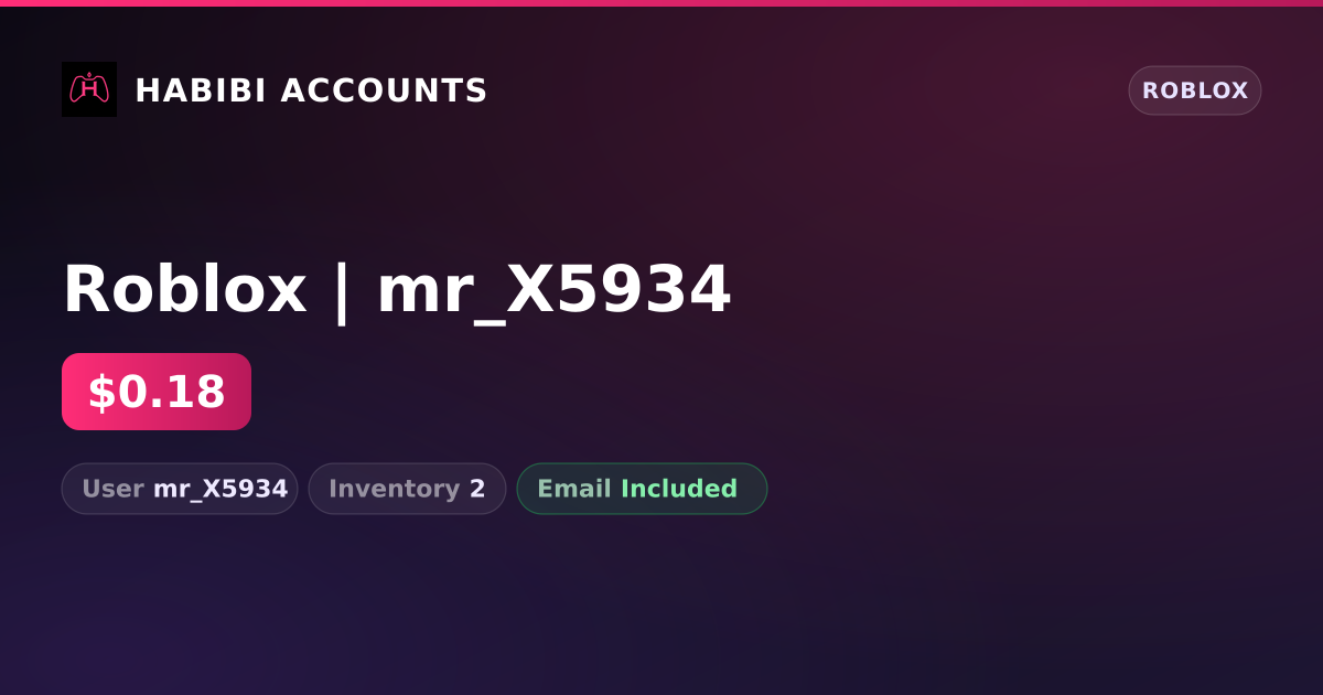 Roblox | mr_X5934 — HabibiAccounts