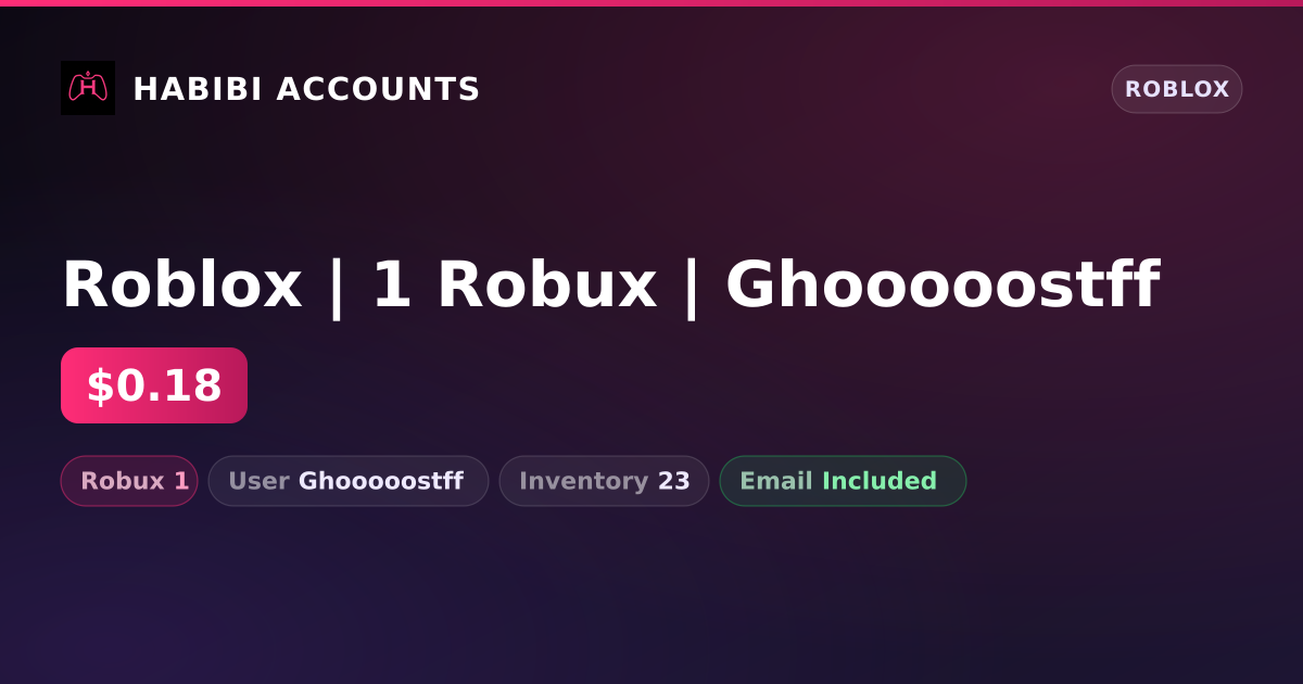 Roblox | 1 Robux | Ghooooostff — HabibiAccounts