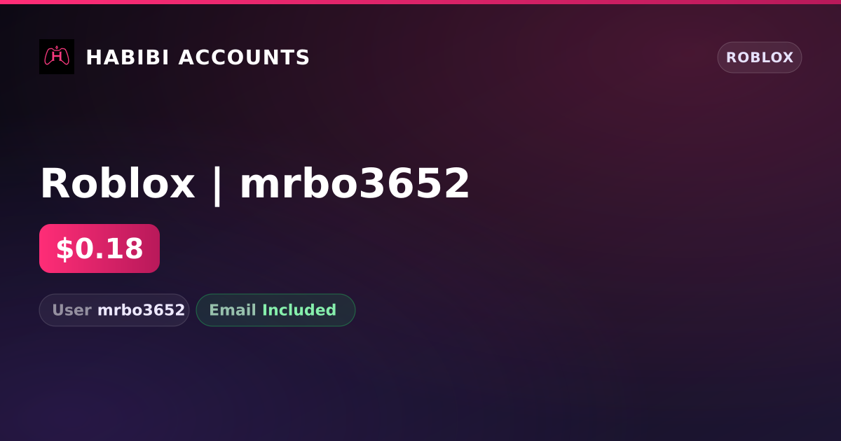 Roblox | mrbo3652 — HabibiAccounts