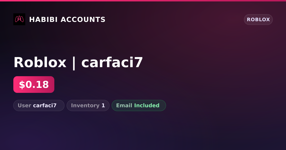 Roblox | carfaci7 — HabibiAccounts