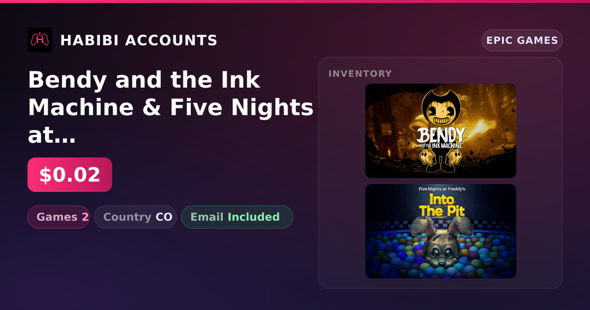 Bendy and the Ink Machine & Five Nights at Freddy's: Into the Pit | 2 Games — HabibiAccounts