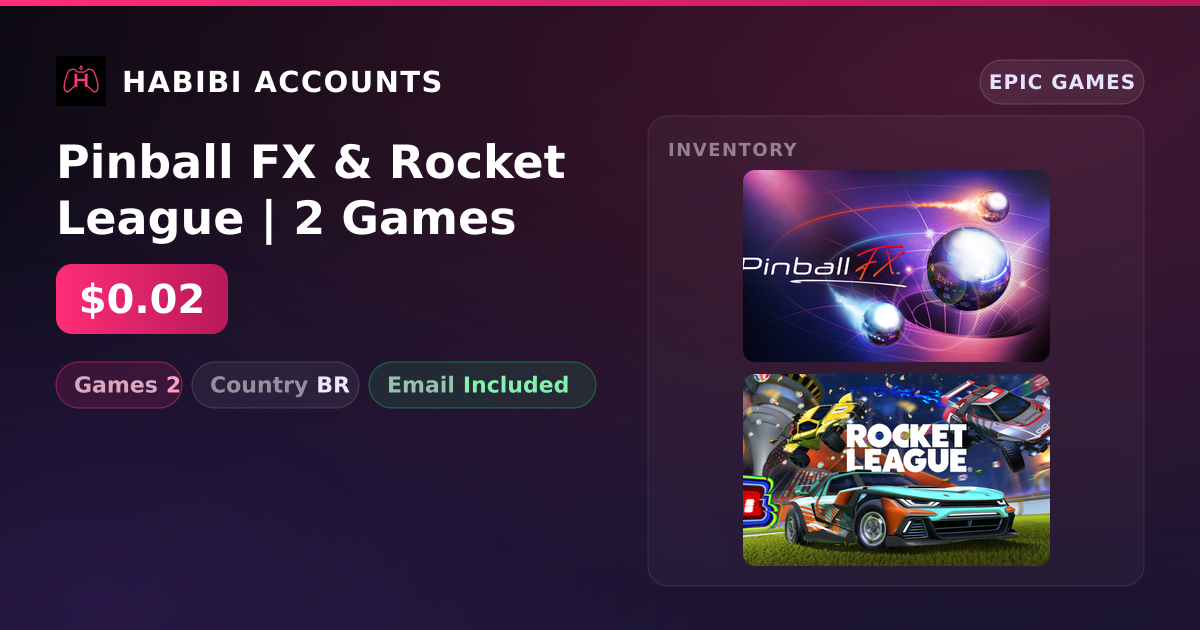 Pinball FX & Rocket League | 2 Games — HabibiAccounts