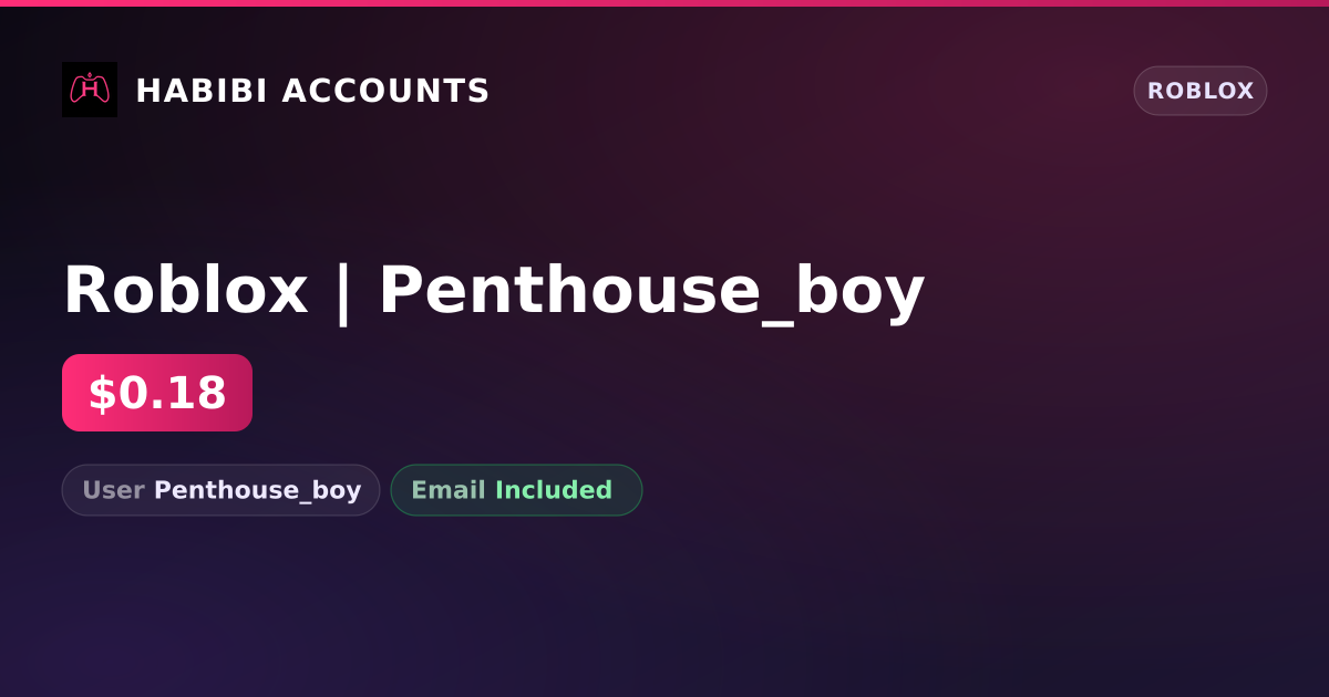 Roblox | Penthouse_boy — HabibiAccounts