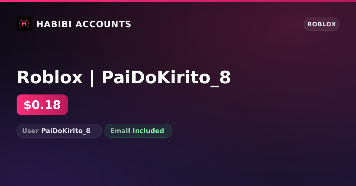 Roblox | PaiDoKirito_8 — HabibiAccounts