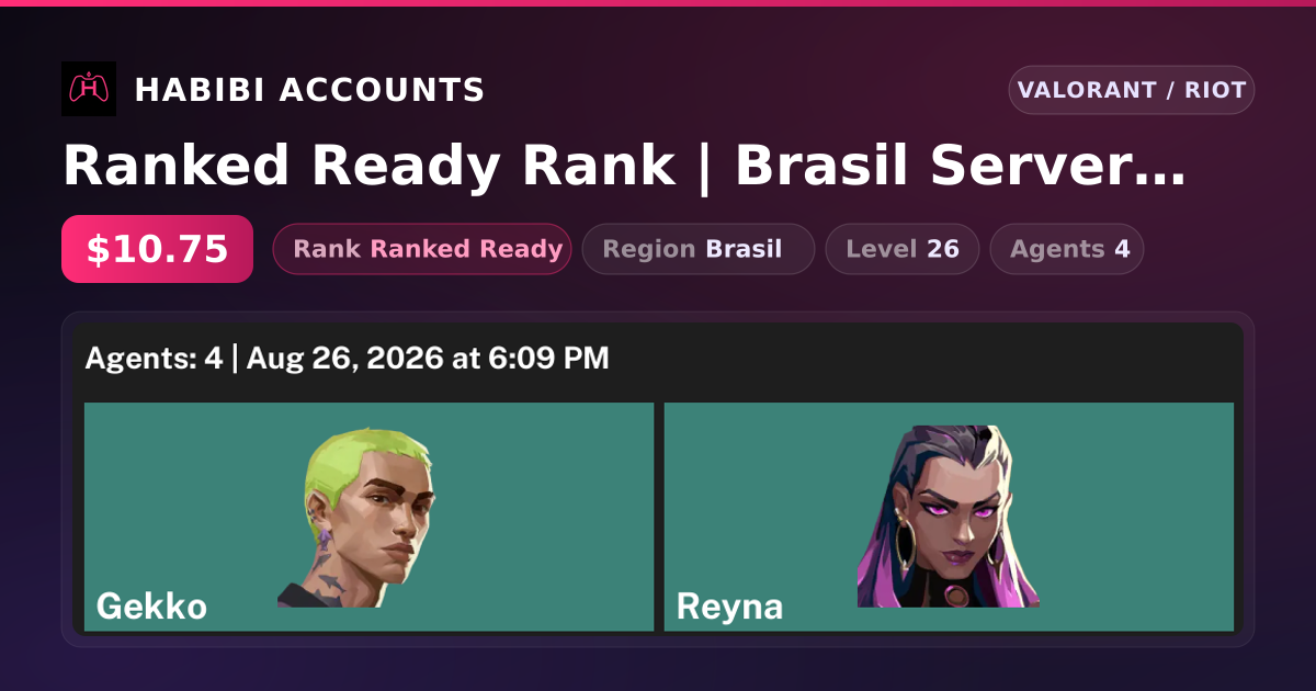 Ranked Ready Rank | Brasil Server | Level 26 — HabibiAccounts
