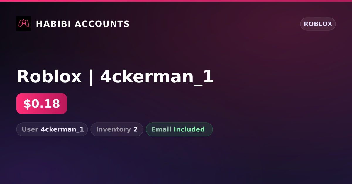 Roblox | 4ckerman_1 — HabibiAccounts
