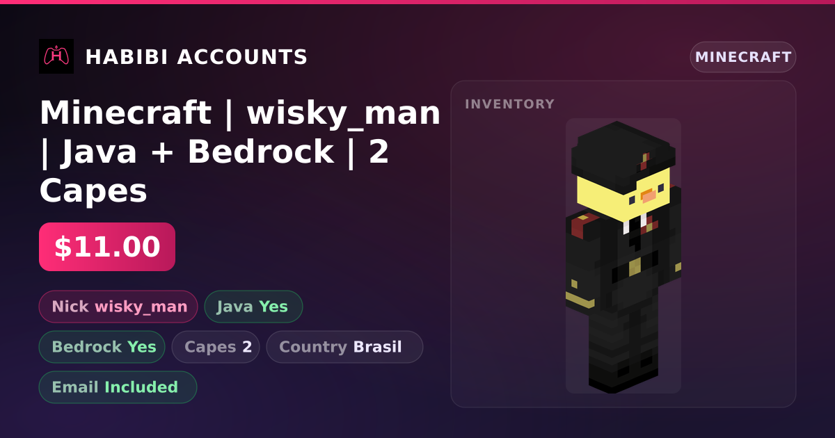 Minecraft | wisky_man | Java + Bedrock | 2 Capes