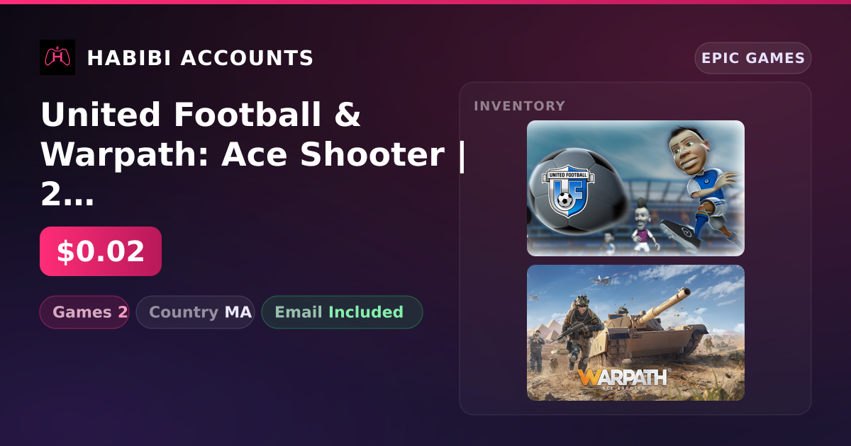 United Football & Warpath: Ace Shooter | 2 Games — HabibiAccounts