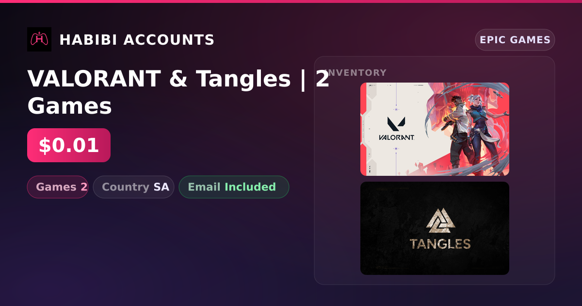 VALORANT & Tangles | 2 Games — HabibiAccounts