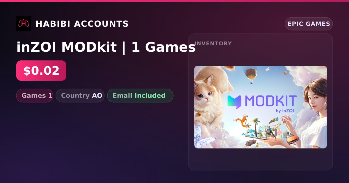 inZOI MODkit | 1 Games — HabibiAccounts