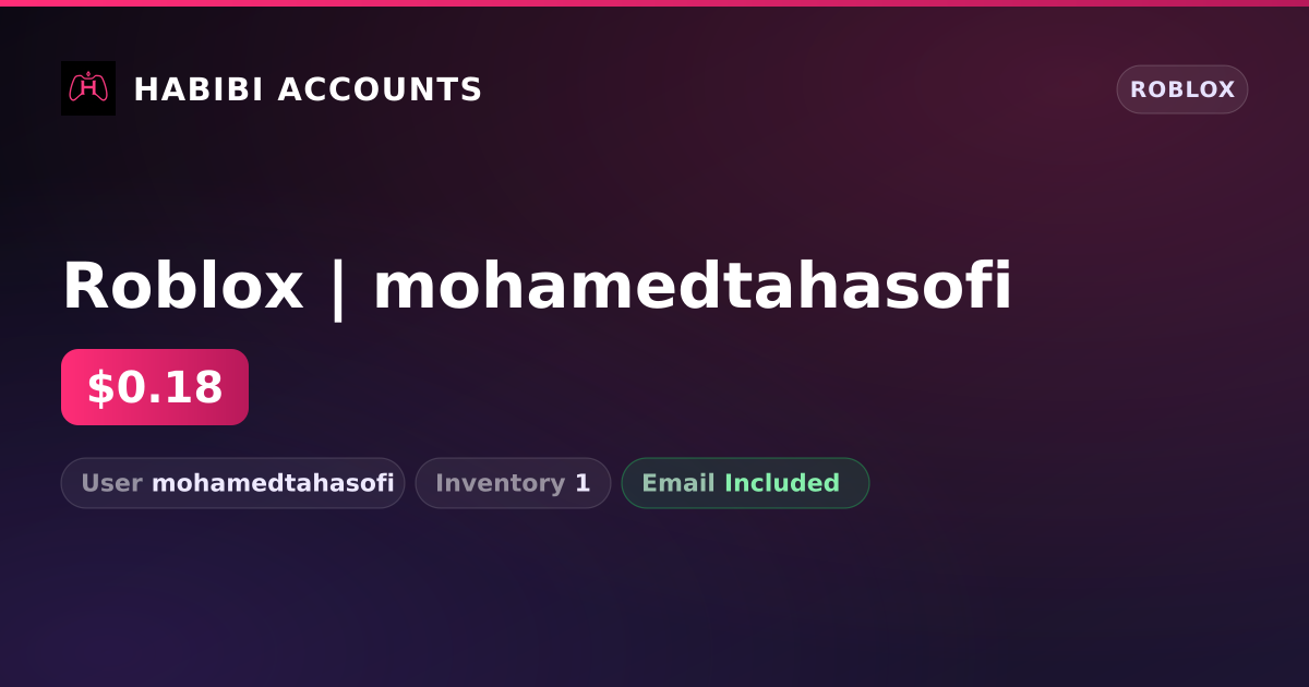 Roblox | mohamedtahasofi — HabibiAccounts