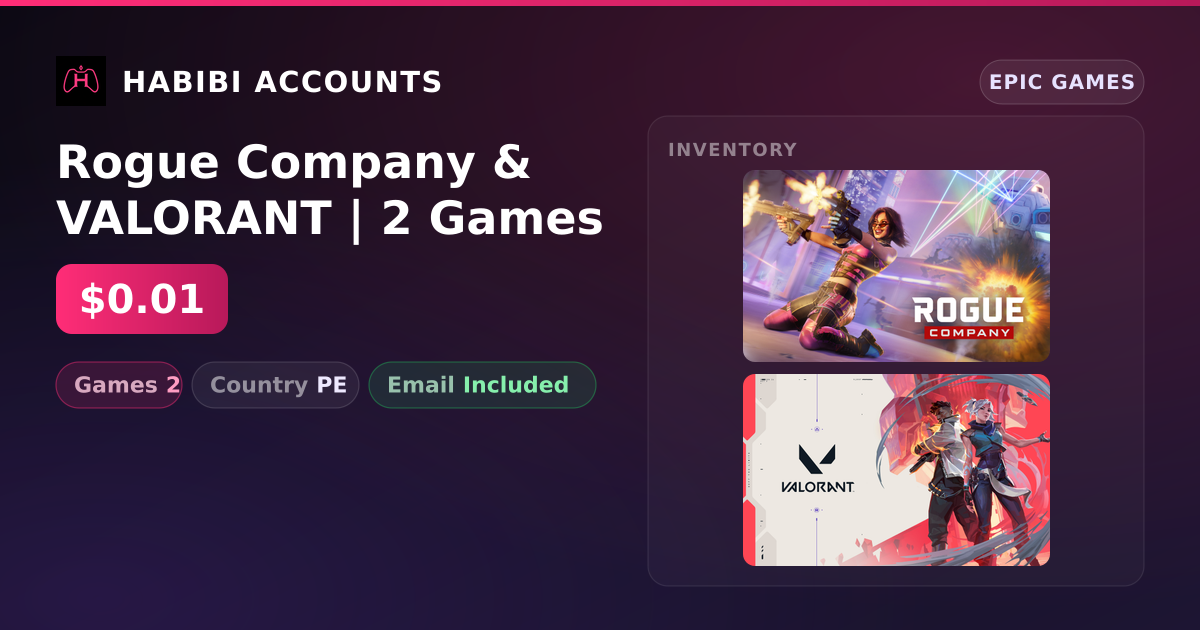 Rogue Company & VALORANT | 2 Games — HabibiAccounts