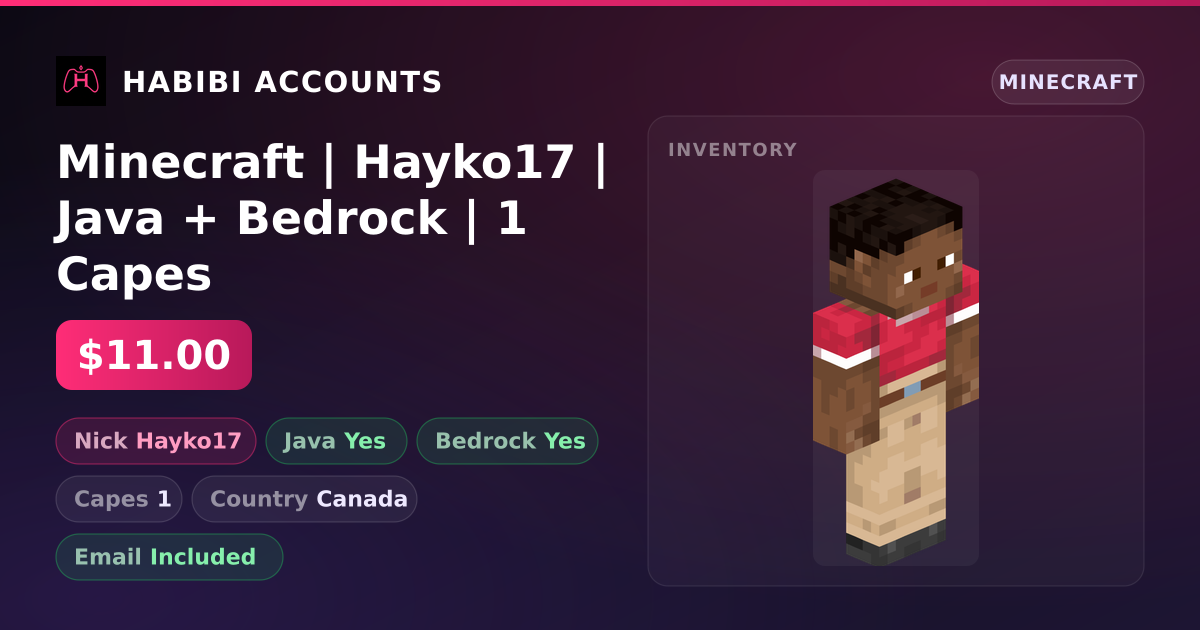 Minecraft | Hayko17 | Java + Bedrock | 1 Capes
