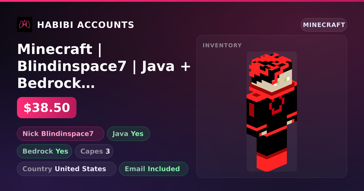 Minecraft | Blindinspace7 | Java + Bedrock | 3 Capes