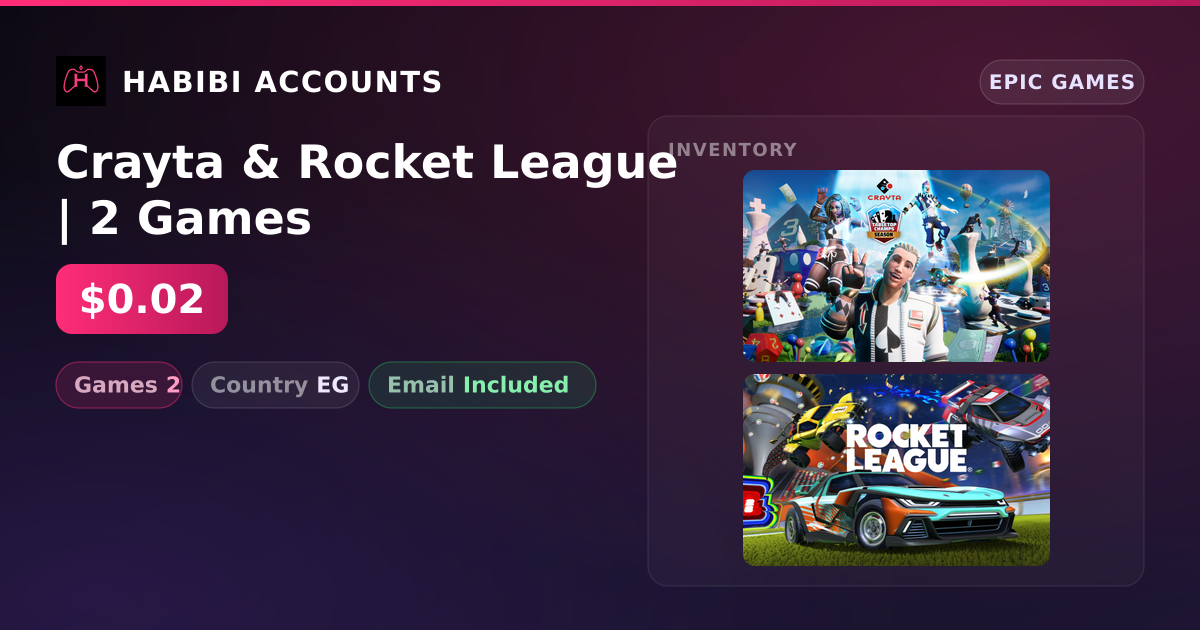 Crayta & Rocket League | 2 Games — HabibiAccounts