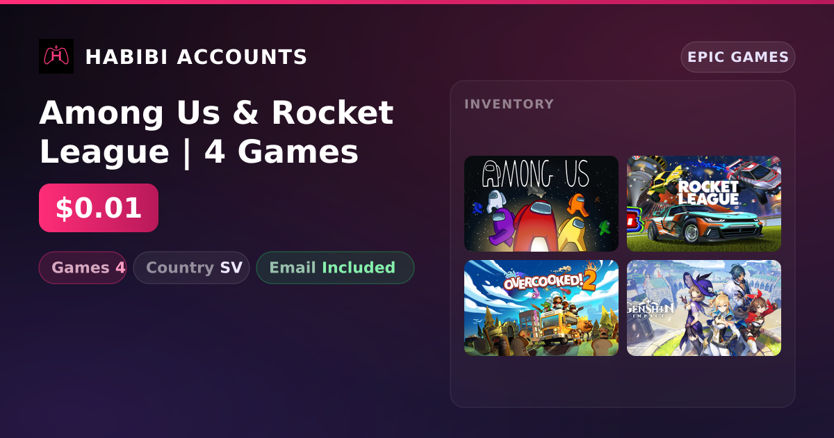 Among Us & Rocket League | 4 Games — HabibiAccounts